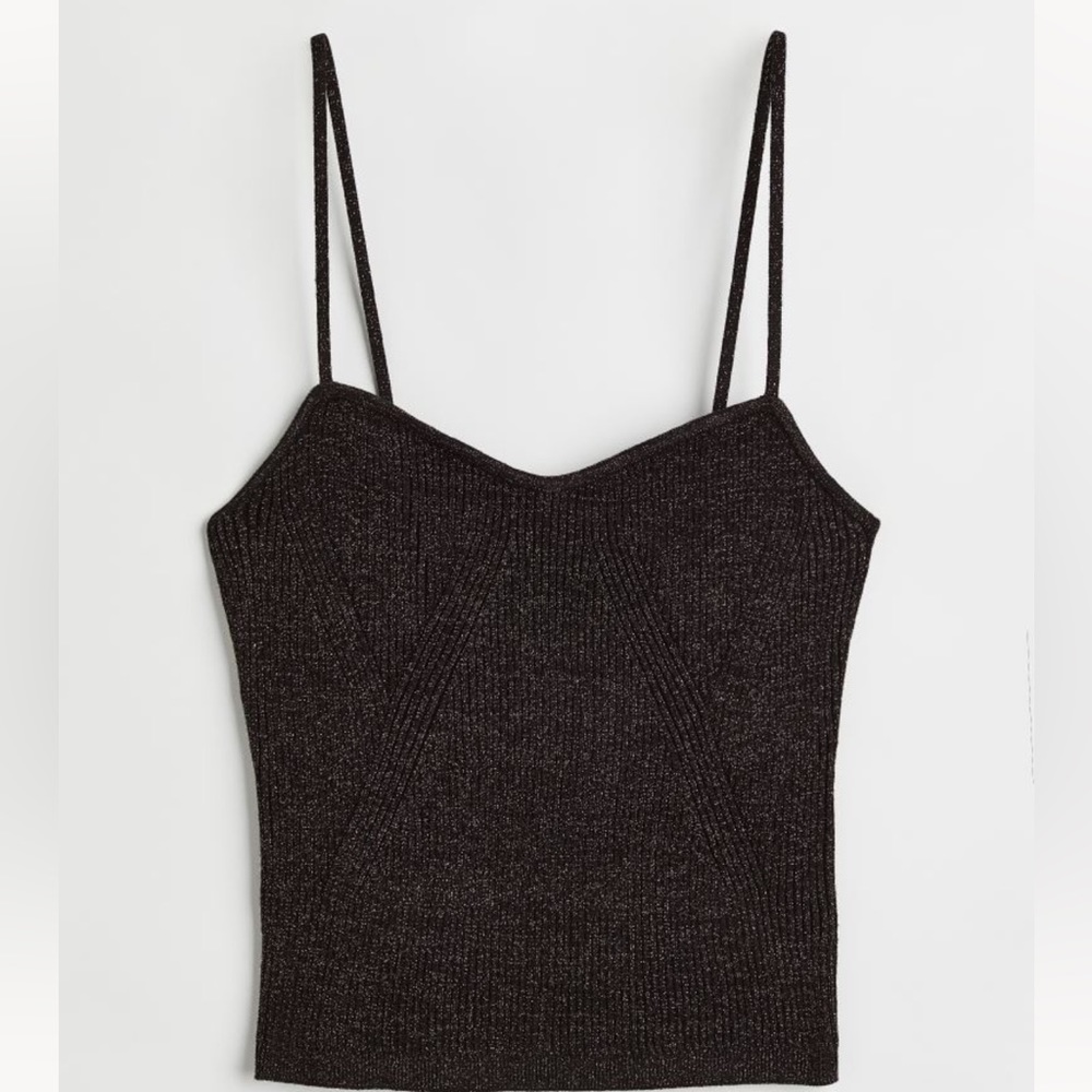 NWT H&M black glittery tank top